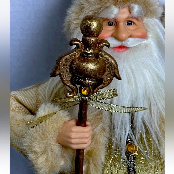 Kurt Adler X-Lg Christmas Santa w/Scepter Ornament Gold Holiday Décor Very Tall - Picture 4 of 9